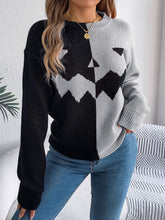 Load image into Gallery viewer, Contrast Round Neck Long Sleeve Sweater