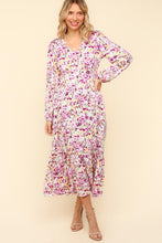 Load image into Gallery viewer, Haptics Full Size Floral V-Neck Long Sleeve Dress with Side Pockets