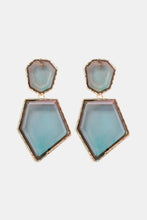 Load image into Gallery viewer, Geometrical Shape Zinc Alloy Frame Resin Dangle Earrings