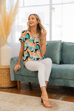 Load image into Gallery viewer, Sew In Love Wrinkle-Free Geometric Short Sleeve Shirt