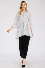 Load image into Gallery viewer, Celeste Full Size Houndstooth Flounce Sleeve High-Low Top