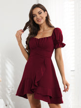 Load image into Gallery viewer, Tied Ruffled Short Sleeve Mini Dress