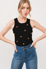 Load image into Gallery viewer, And The Why Jack O' Lantern Embroidered Ribbed Tank