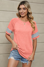 Load image into Gallery viewer, Striped Round Neck Short Sleeve T-Shirt