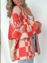 Load image into Gallery viewer, Plaid Open Front Long Sleeve Cardigan