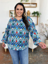 Load image into Gallery viewer, Double Take Full Size Printed Balloon Sleeve Blouse