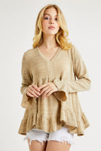 Load image into Gallery viewer, Hailey & Co V-Neck Flounce Sleeve Knit Top