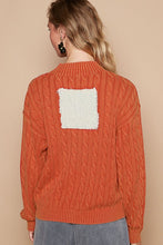 Load image into Gallery viewer, POL Cable-Knit Peace Patch Dropped Shoulder Sweater