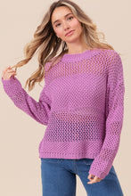 Load image into Gallery viewer, BiBi Openwork Long Sleeve Knit Top