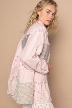Load image into Gallery viewer, POL Raw Hem Patchwork Dropped Shoulder Jacket
