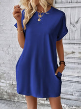 Load image into Gallery viewer, Pocketed Round Neck Short Sleeve Dress
