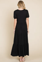 Load image into Gallery viewer, BOMBOM Short Sleeve Tiered Maxi Dress