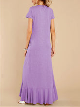 Load image into Gallery viewer, Slit Round Neck Short Sleeve Maxi Dress