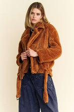 Load image into Gallery viewer, Davi & Dani Fuzzy Zip Up Collared Neck Jacket