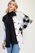 Load image into Gallery viewer, Celeste Full Size Plaid Contrast Button Up Shacket