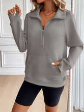 Load image into Gallery viewer, Ivy Lane Half Zip Raglan Sleeve Sweatshirt