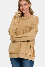 Load image into Gallery viewer, Zenana Exposed Seam Round Neck Dropped Shoulder Sweatshirt