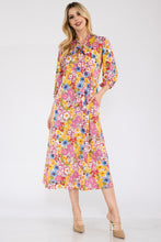 Load image into Gallery viewer, Celeste Full Size Floral Midi Dress with Bow Tied