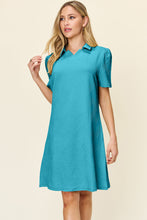 Load image into Gallery viewer, Double Take Full Size Texture Collared Neck Short Sleeve Dress