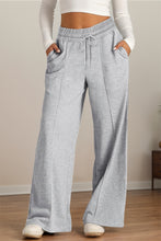 Load image into Gallery viewer, Drawstring Elastic Waist Wide Leg Pants