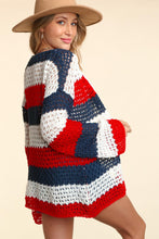 Load image into Gallery viewer, Haptics Full Size Open Front Long Sleeve Stripe Cardigan