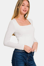 Load image into Gallery viewer, Zenana Square Neck Fitted Long Sleeve T-Shirt