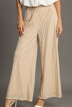 Load image into Gallery viewer, Umgee Elastic Waist Striped Wide Leg Velvet Pants