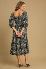 Load image into Gallery viewer, Umgee Ruffle Hem Flower Printed V-Neck Dress