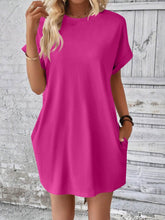 Load image into Gallery viewer, Round Neck Short Sleeve Mini Dress