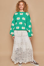Load image into Gallery viewer, POL Daisy Pattern Drop Shoulder Sweater