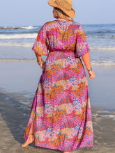 Load image into Gallery viewer, Plus Size Slit Printed Half Sleeve Dress