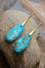 Load image into Gallery viewer, Handmade Teardrop Shape Natural Stone Dangle Earrings