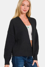 Load image into Gallery viewer, Zenana Open Front Drop Shoulder Sweater Cardigan