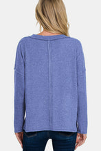 Load image into Gallery viewer, Zenana Full Size Ribbed V-Neck Drop Shoulder Top