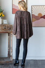 Load image into Gallery viewer, Heimish Leopard Long Sleeve Tiered Blouse