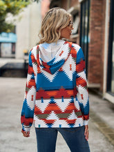 Load image into Gallery viewer, Geometric Zip Up Long Sleeve Hooded Jacket