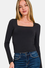 Load image into Gallery viewer, Zenana Square Neck Fitted Long Sleeve T-Shirt