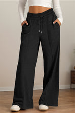 Load image into Gallery viewer, Drawstring Elastic Waist Wide Leg Pants