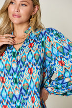 Load image into Gallery viewer, Double Take Full Size Printed Balloon Sleeve Blouse