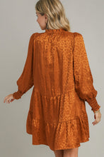Load image into Gallery viewer, Umgee Smocked Leopard Long Sleeve Tiered Dress