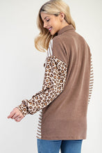 Load image into Gallery viewer, Celeste Full Size Leopard Contrast Button Up Shacket