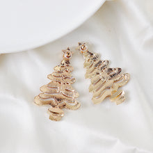 Load image into Gallery viewer, Rhinestone Alloy Christmas Tree Earrings