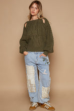 Load image into Gallery viewer, POL Cable Knit Cutout Long Sleeve Sweater