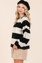 Load image into Gallery viewer, Mittoshop Striped Snap Shoulder Long Sleeve T-Shirt