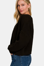 Load image into Gallery viewer, Zenana Open Front Drop Shoulder Sweater Cardigan