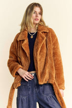 Load image into Gallery viewer, Davi & Dani Fuzzy Zip Up Collared Neck Jacket
