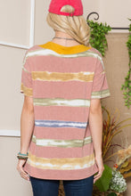 Load image into Gallery viewer, Celeste Full Size Striped Short Sleeve V-Neck T-Shirt