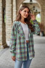 Load image into Gallery viewer, Mandy Plaid Long Sleeve Hooded Jacket