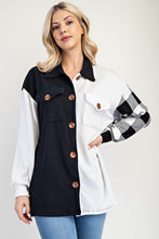 Load image into Gallery viewer, Celeste Full Size Plaid Contrast Button Up Shacket
