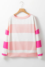 Load image into Gallery viewer, Contrast Color Block Round Neck Long Sleeve Top